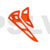 FUP-023K  FUSUNO CLEARCOATED Painted Neon Orange Fiberglass Horizontal/Vertical Fins - Trex 600 Nitro / Electric 2mm